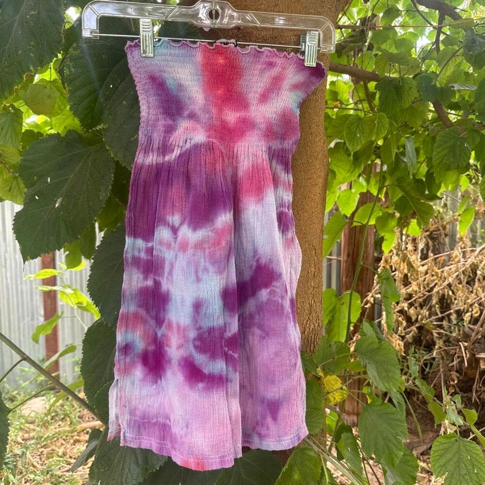 Purple pink and white tie dye